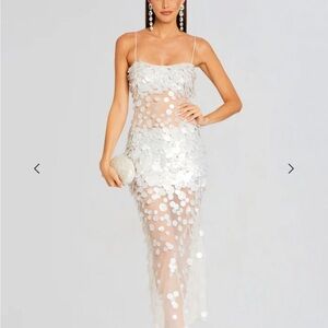 Retrofet Mischa White Sequin Dress